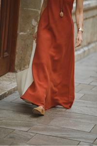 Ember Terracotta Linen Backless Maxi Dress