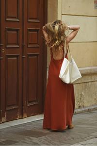 Ember Terracotta Linen Backless Maxi Dress