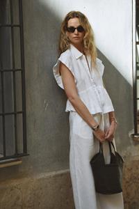Galia Ecru Linen Pants