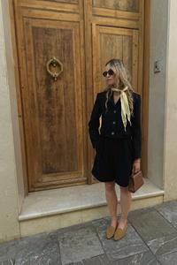 Tara Black Wool Crop Jacket