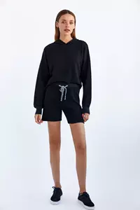 Black Knit Shorts