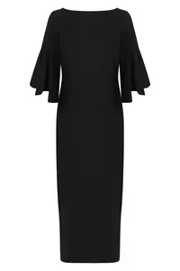 Black Ruffled Sleeve Dress