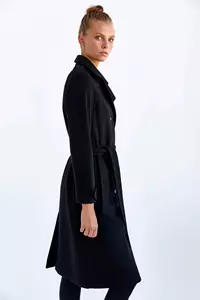 Black Wool Trench Coat