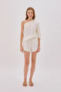 White Linen Shorts