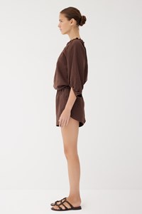 Chocolate Linen Shorts