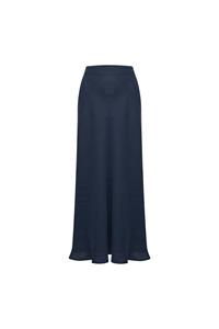 Clara Indigo Linen Maxi Skirt