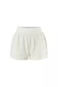 Ecru Textured Shorts