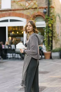 Ash Grey Cashmere Wide Leg Pants