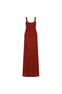 Ember Terracotta Linen Backless Maxi Dress