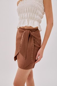 Eva Ecru Strapless Shirred Linen Top