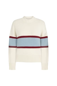 Fara Cranberry and Powder Blue Cashmere-Blend Shorts