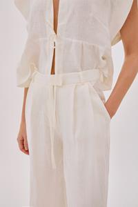 Galia Ecru Linen Pants