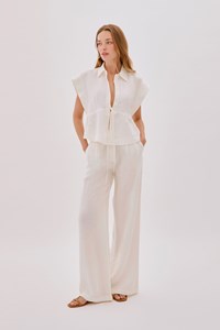Galia Ecru Linen Pants