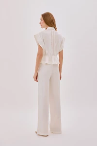 Galia Ecru Linen Pants