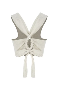 Isla Barley Linen Button Up Vest