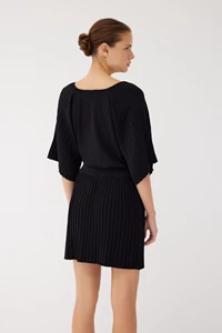 Kate Black Pleated Top