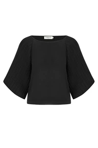 Kate Black Pleated Top