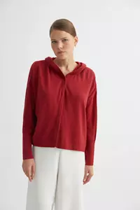 Cherry Hidden-Button Cashmere-Blend Hoodie