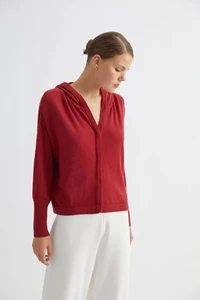 Cherry Hidden-Button Cashmere-Blend Hoodie