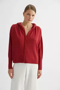 Cherry Hidden-Button Cashmere-Blend Hoodie