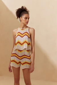 Sunset Crocheted Halter Neck Top