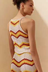 Sunset Crocheted Halter Neck Top