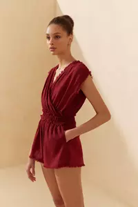 Cranberry Sleeveless Romper