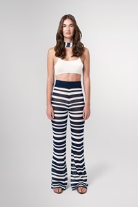 Mira Sheer Knitted Striped Trousers