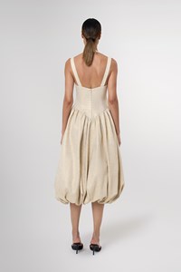 Anok Drop Waist Bubble Hem Midi Dress