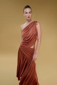 Hera Cut Out Asymetrical Jersey Maxi Dress