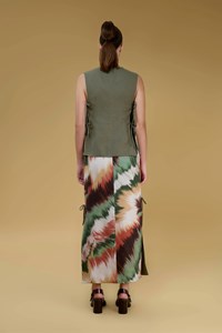 Anna Printed Reverseble Linen Vest