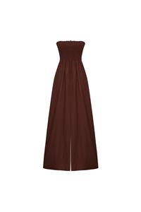 Mare Brown Cotton Shirred Jumpsuit