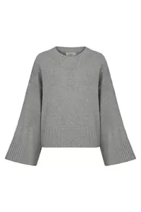 Pippa Grey Detachable Roll Neck Cashmere-Blend Sweater