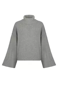 Pippa Grey Detachable Roll Neck Cashmere-Blend Sweater