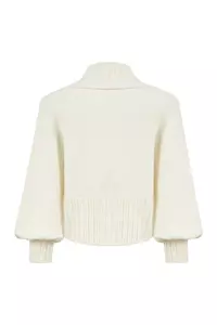 CCharlotte Ecru Wool-Blend Top and Cardigan Set