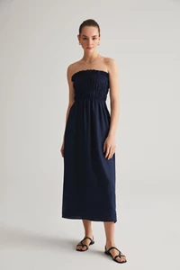 Navy Linen Dress