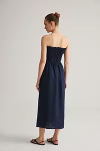 Navy Linen Dress