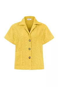 Sunshine Yellow Zig Zag Terry Shirt