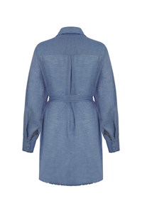 Sky Blue Short Linen Kaftan