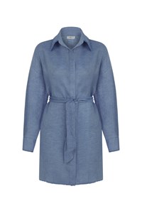 Sky Blue Short Linen Kaftan