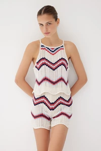 Twilight Cotton Crochet Halter Neck Top