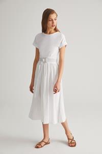 White Cotton Midi Dress