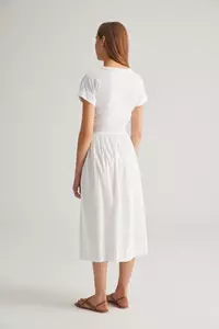 White Cotton Midi Dress