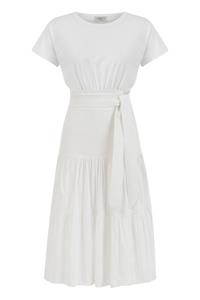 White Cotton Midi Dress