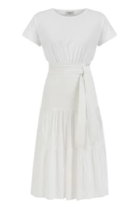 White Cotton Midi Dress