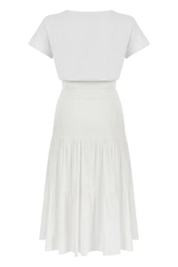 White Cotton Midi Dress