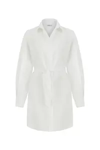 White Short Linen Kaftan