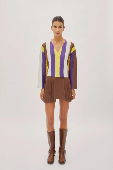 Athena Cappuccino Pleated Skirt