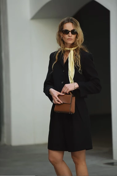 Tara Black Wool Crop Jacket