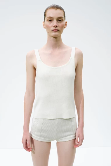 Kayla Ecru Wool Tank Top